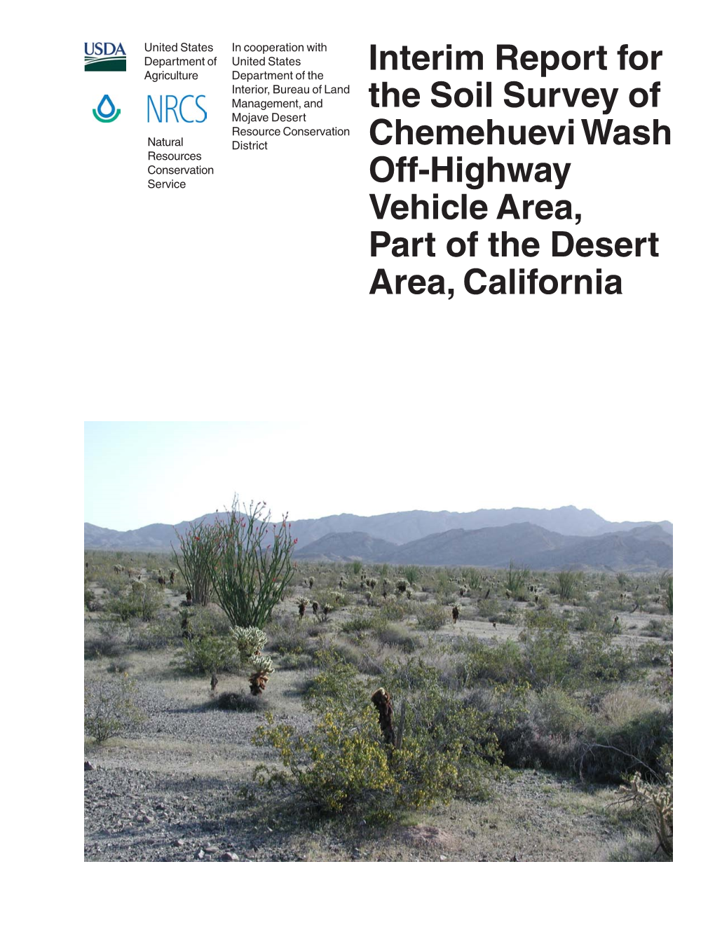 Interim Report for Chemehuevi Wash Off-Highway Vehicle Area, CA
