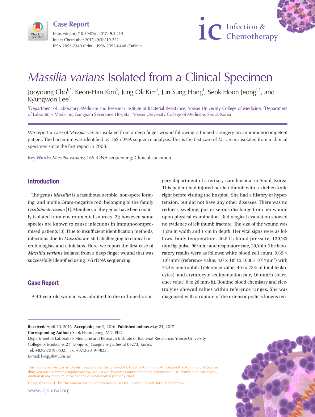 Massilia Varians Isolated from a Clinical Specimen