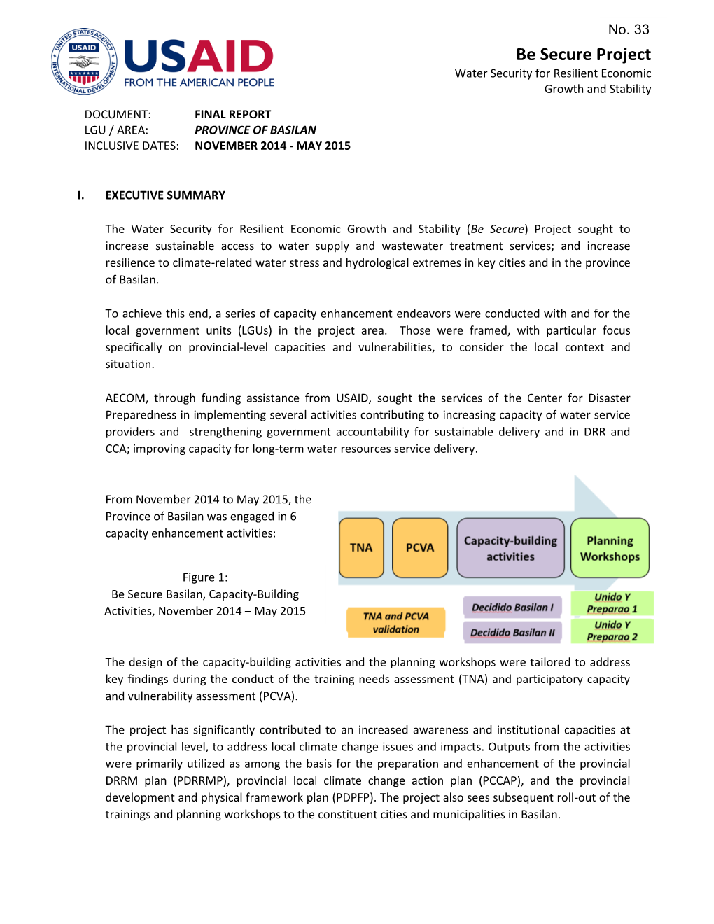 Province of Basilan Inclusive Dates: November 2014 - May 2015