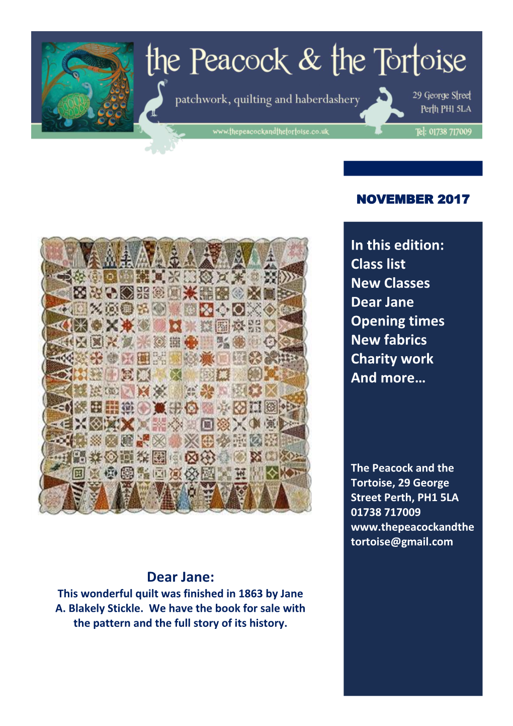 Dear Jane Opening Times New Fabrics Charity Work and More…