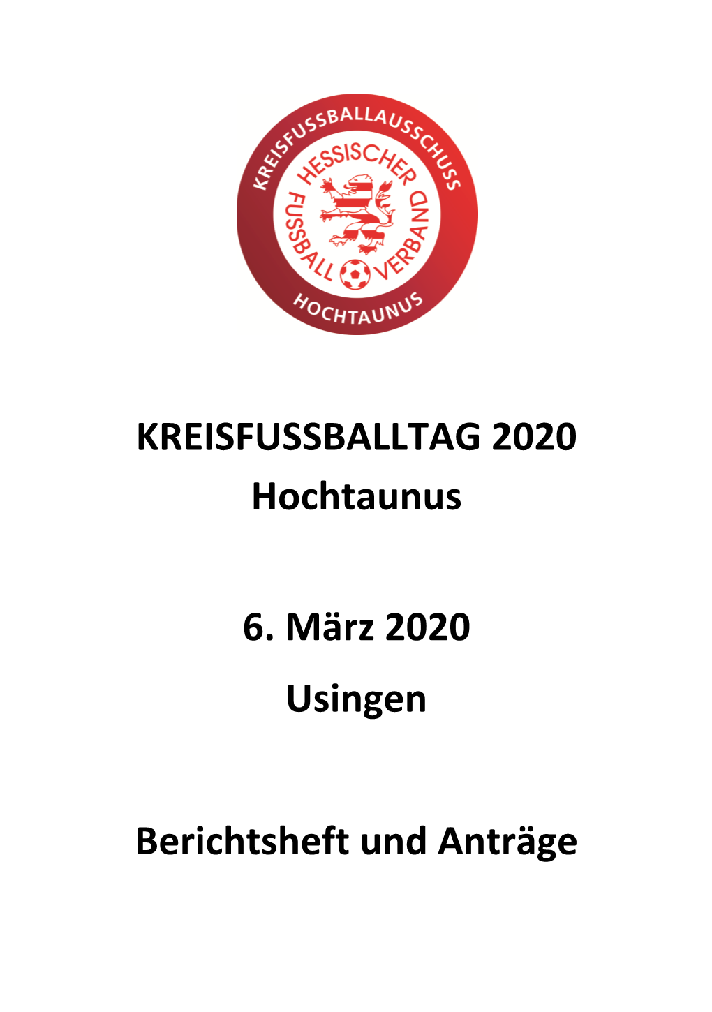 KREISFUSSBALLTAG 2020 Hochtaunus 6. März 2020 Usingen