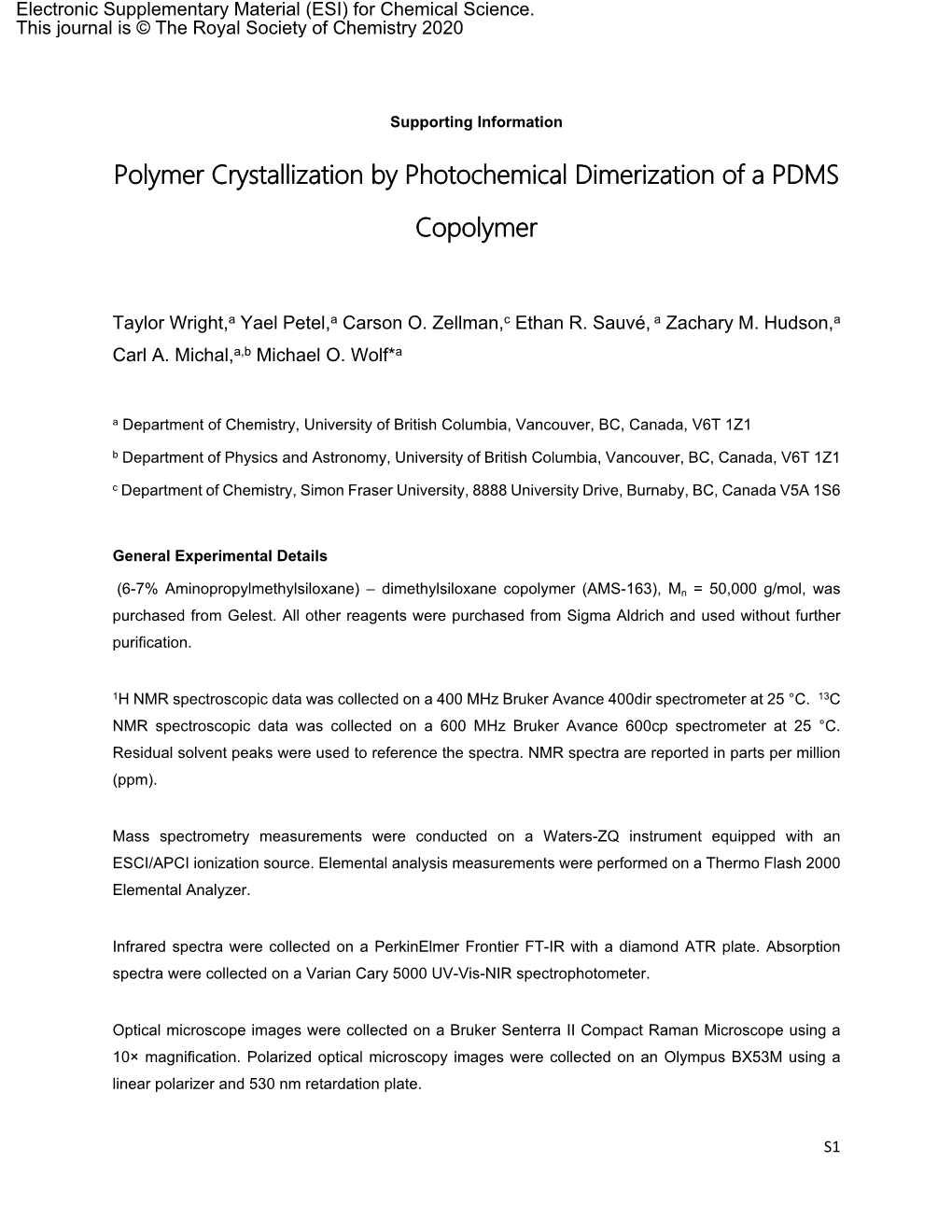 Polymer Crystallization by Photochemical Dimerization of a PDMS Copolymer