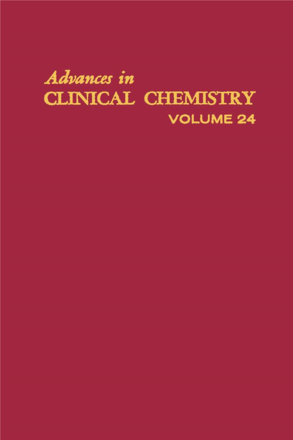 Advances in Clinical Chemistry 24
