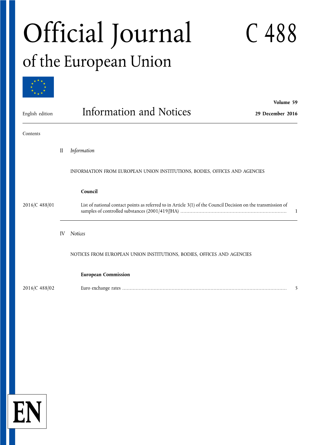 Official Journal C 488 of the European Union