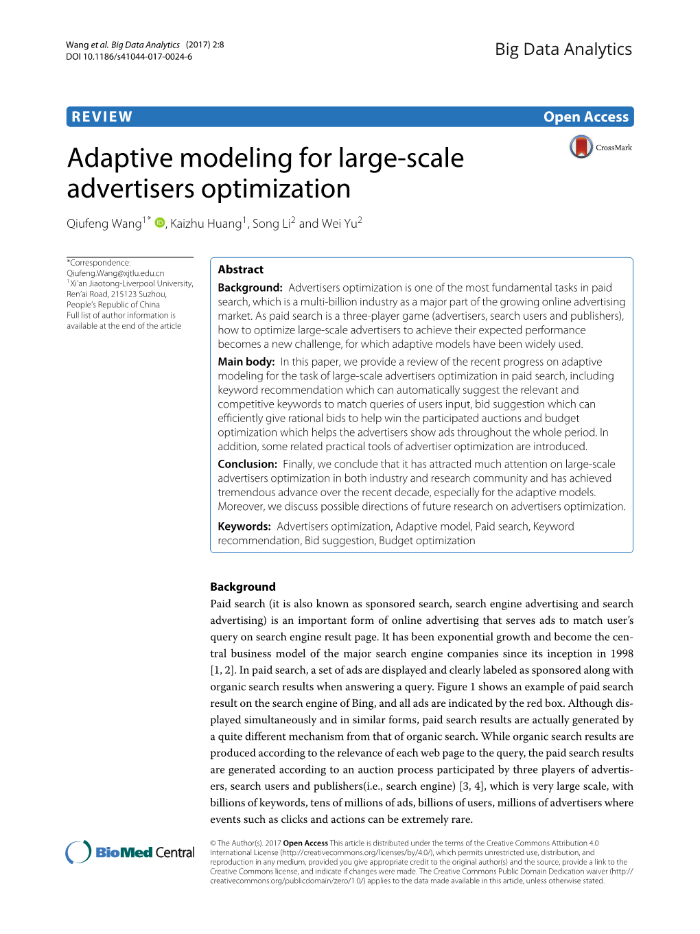 Adaptive Modeling for Large-Scale Advertisers Optimization