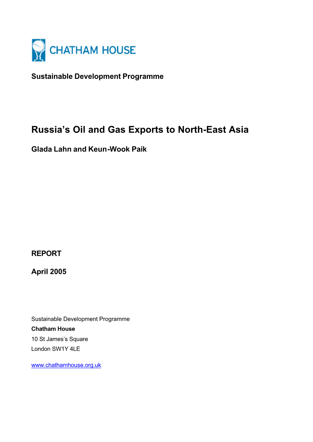 Russia's Oil and Gas Exports to North-East Asia