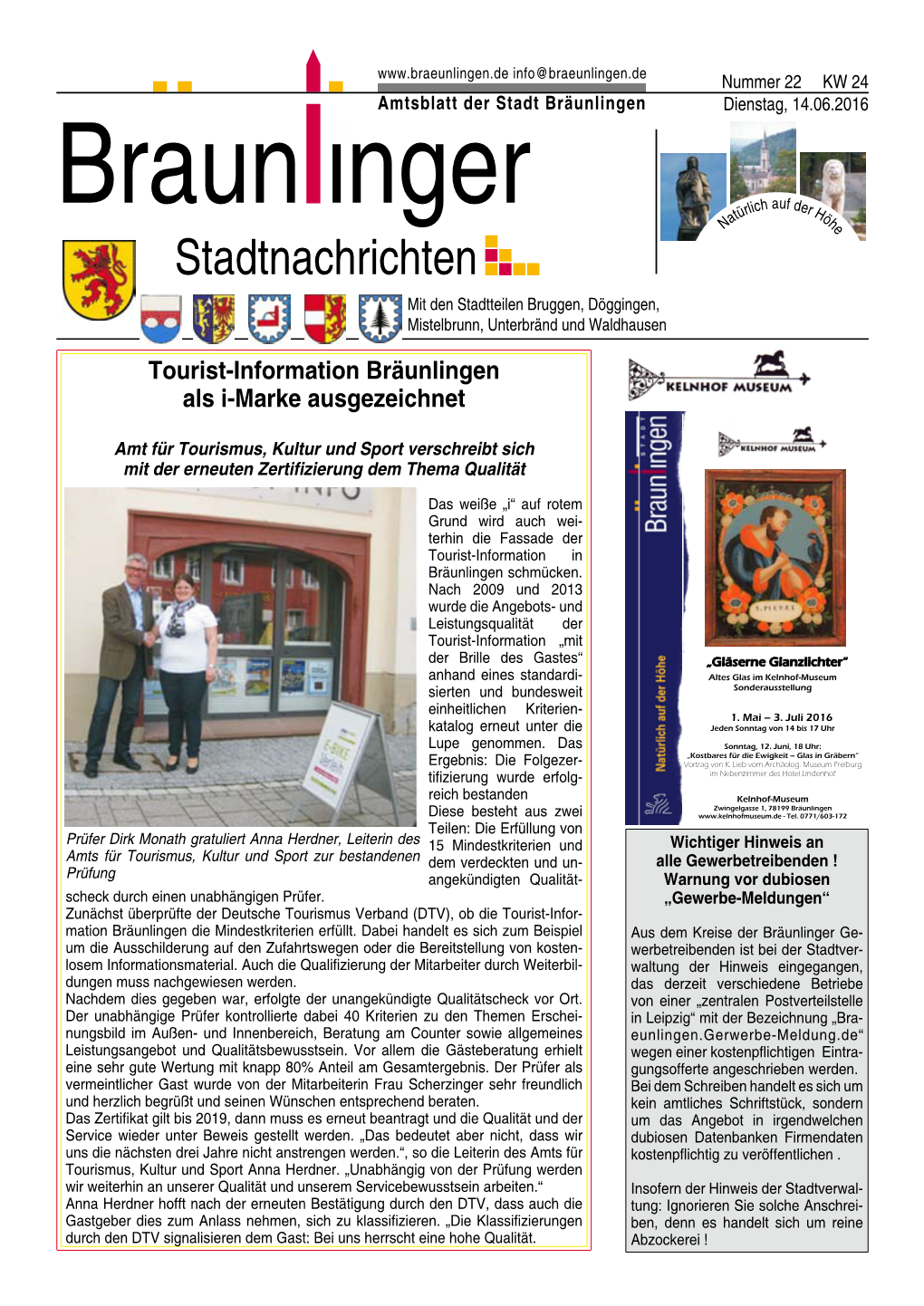 Stadtnachrichten Mit Den Stadtteilen Bruggen, Döggingen, Mistelbrunn, Unterbränd Und Waldhausen