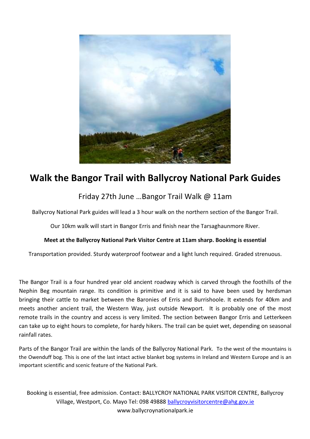 Walk the Bangor Trail with Ballycroy National Park Guides