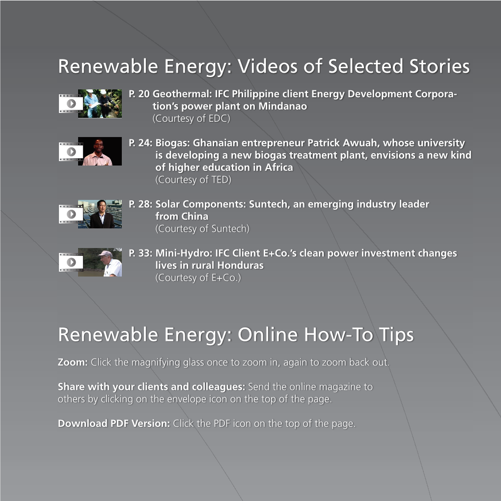 Videos of Selected Stories Renewable Energy: Online How-To Tips