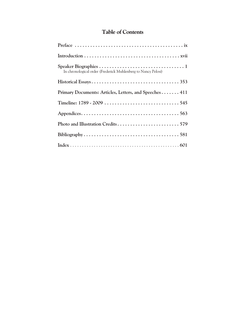 Table of Contents