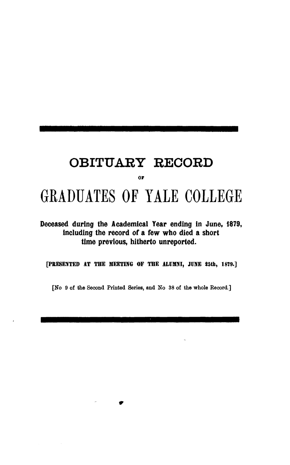 1878-1879 Obituary Record of Graduates of Yale University