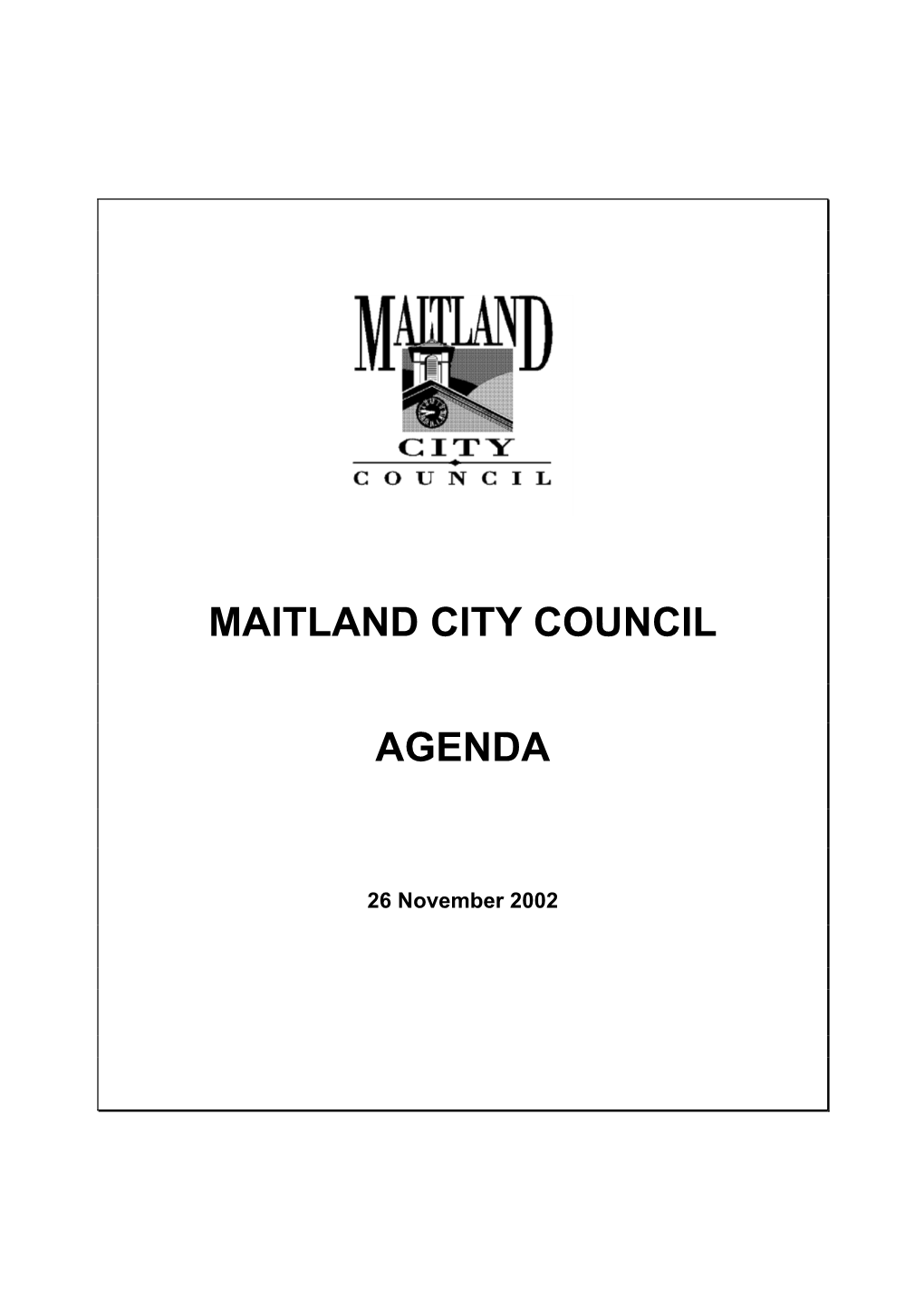 Maitland City Council Agenda