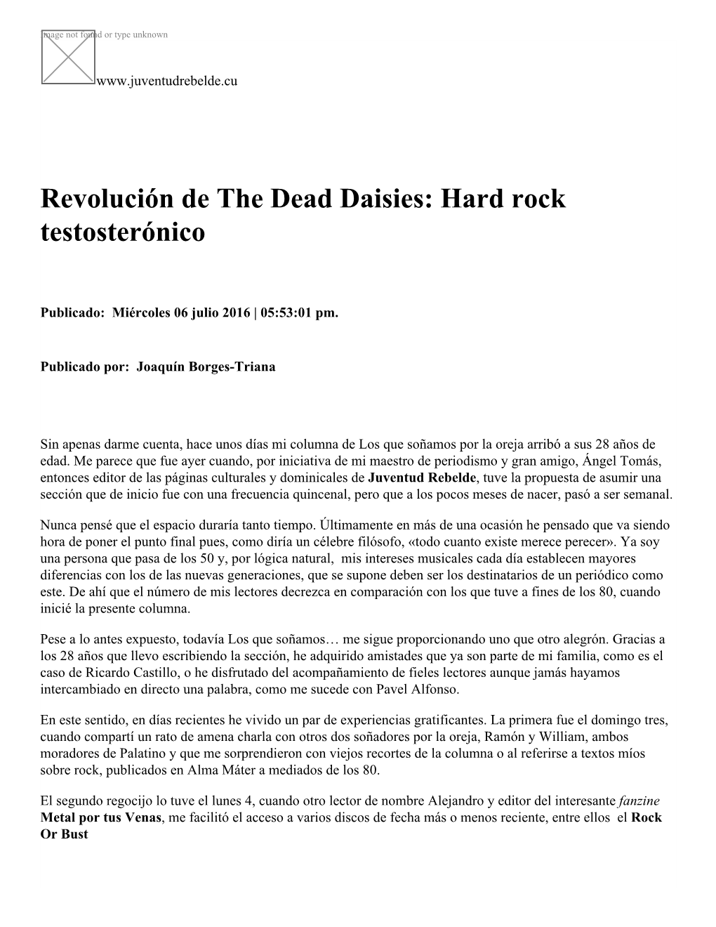 Revolución De the Dead Daisies: Hard Rock Testosterónico