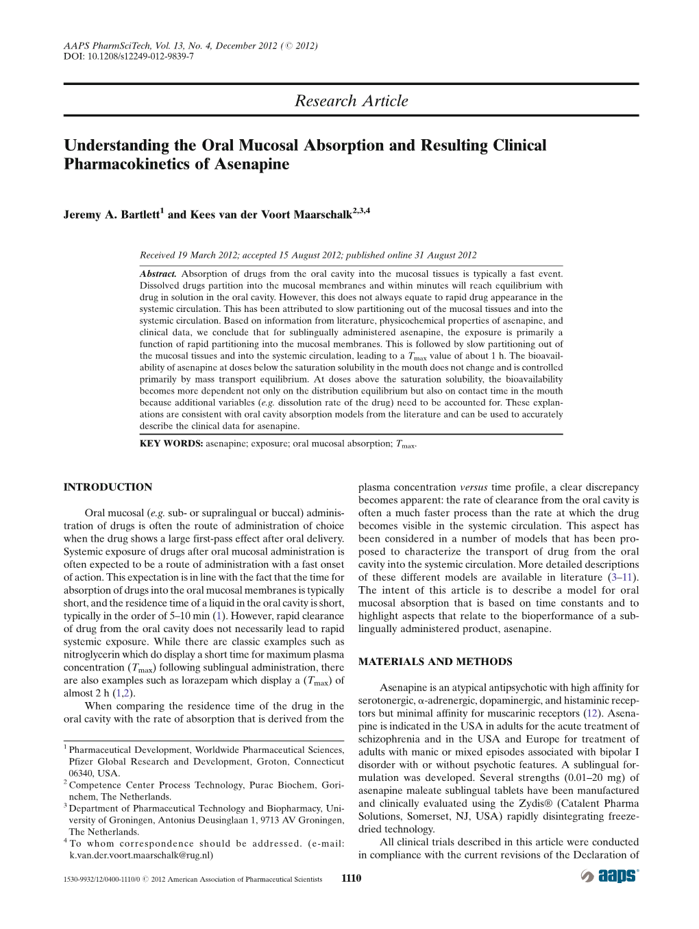 Research Article Understanding the Oral Mucosal Absorption And