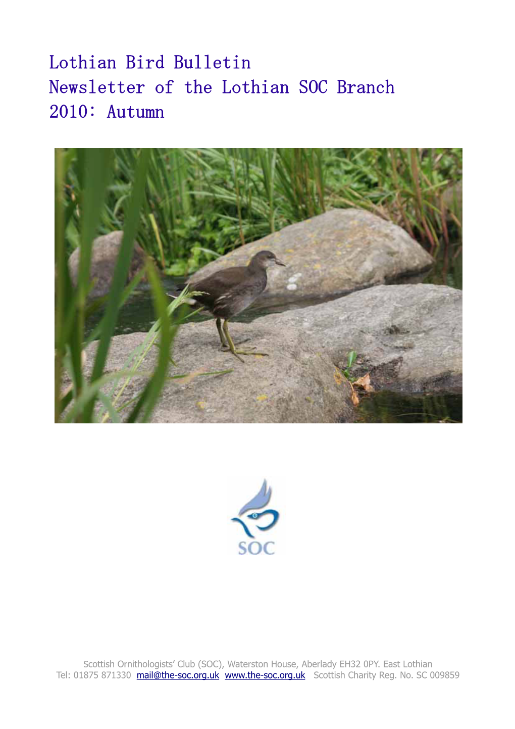 Lothian Bird Bulletin Newsletter of the Lothian SOC Branch 2010: Autumn