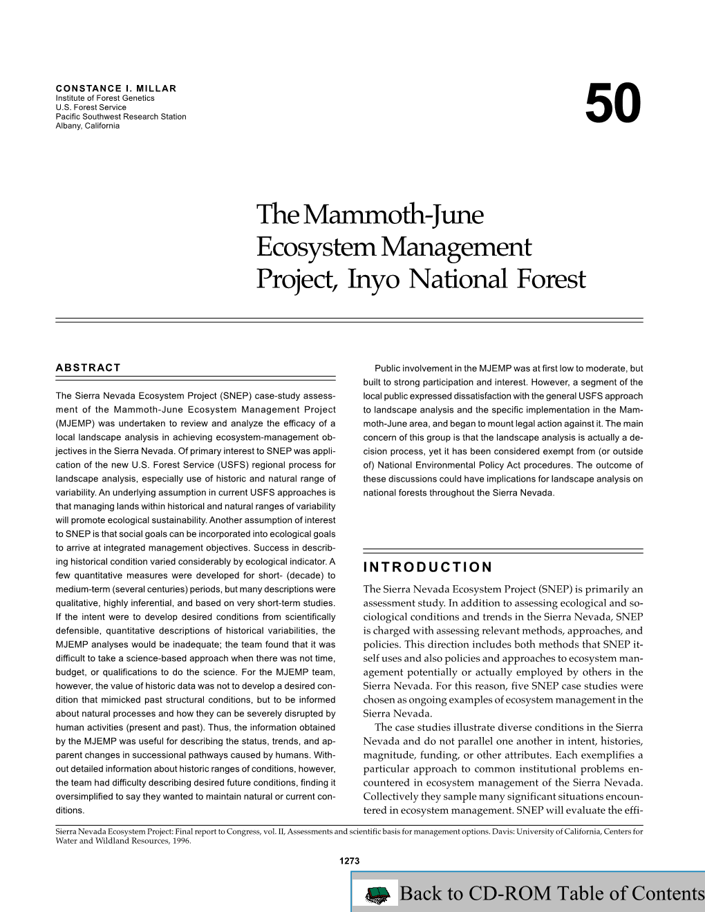 USGS DDS-43, the Mammoth-June Ecosystem Managememt Project