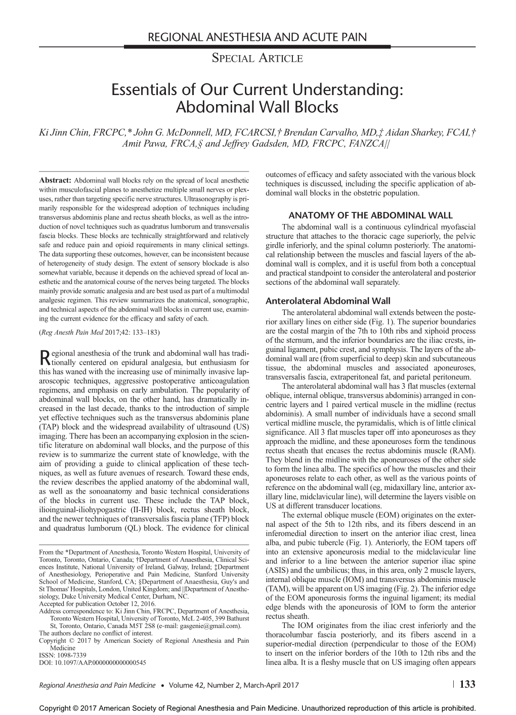 Abdominal Wall Blocks