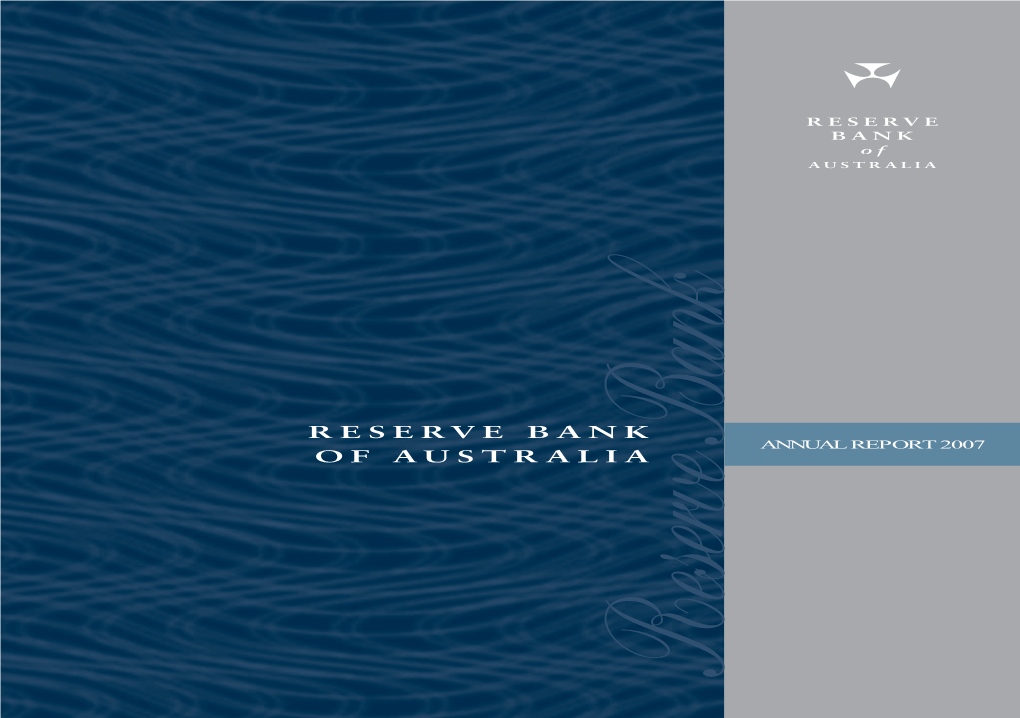 Reserve Bank of Australia Annual Report 2007