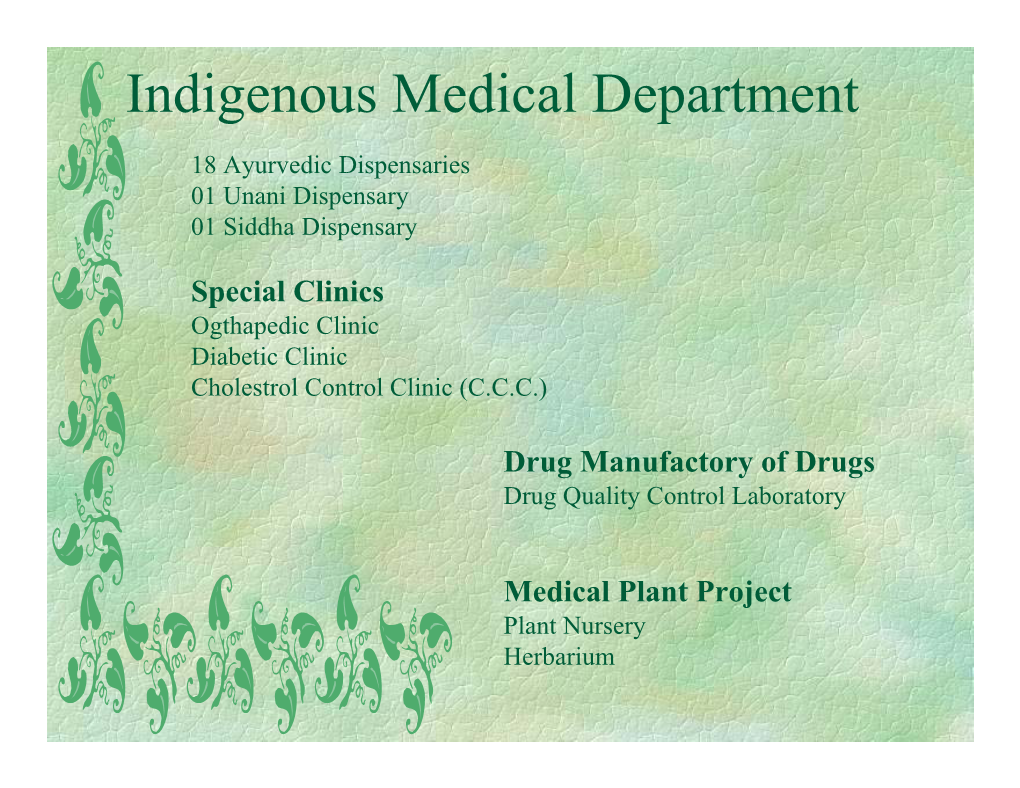 Indigenous Medical Department