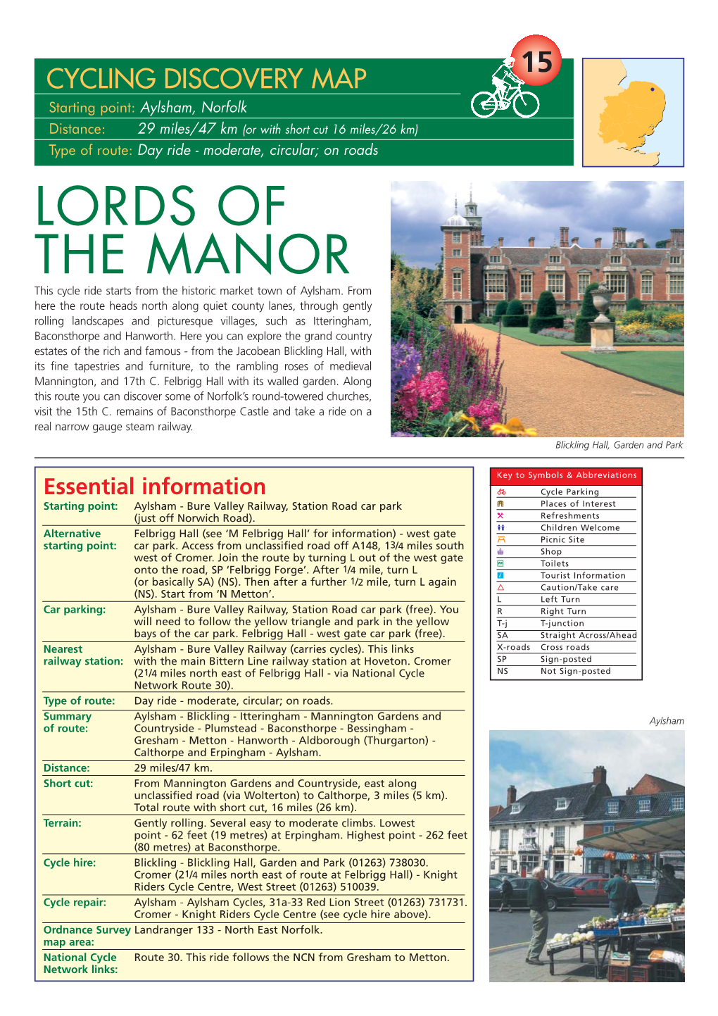 LORDS of the MANOR This Cycle Ride Starts from the Historic Market Town of Aylsham