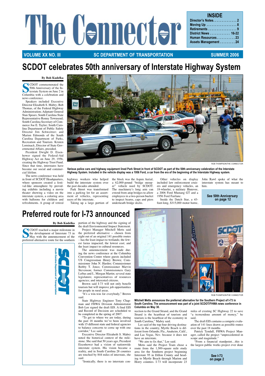 Preferred Route for I-73 Announced SCDOT Celebrates 50Th