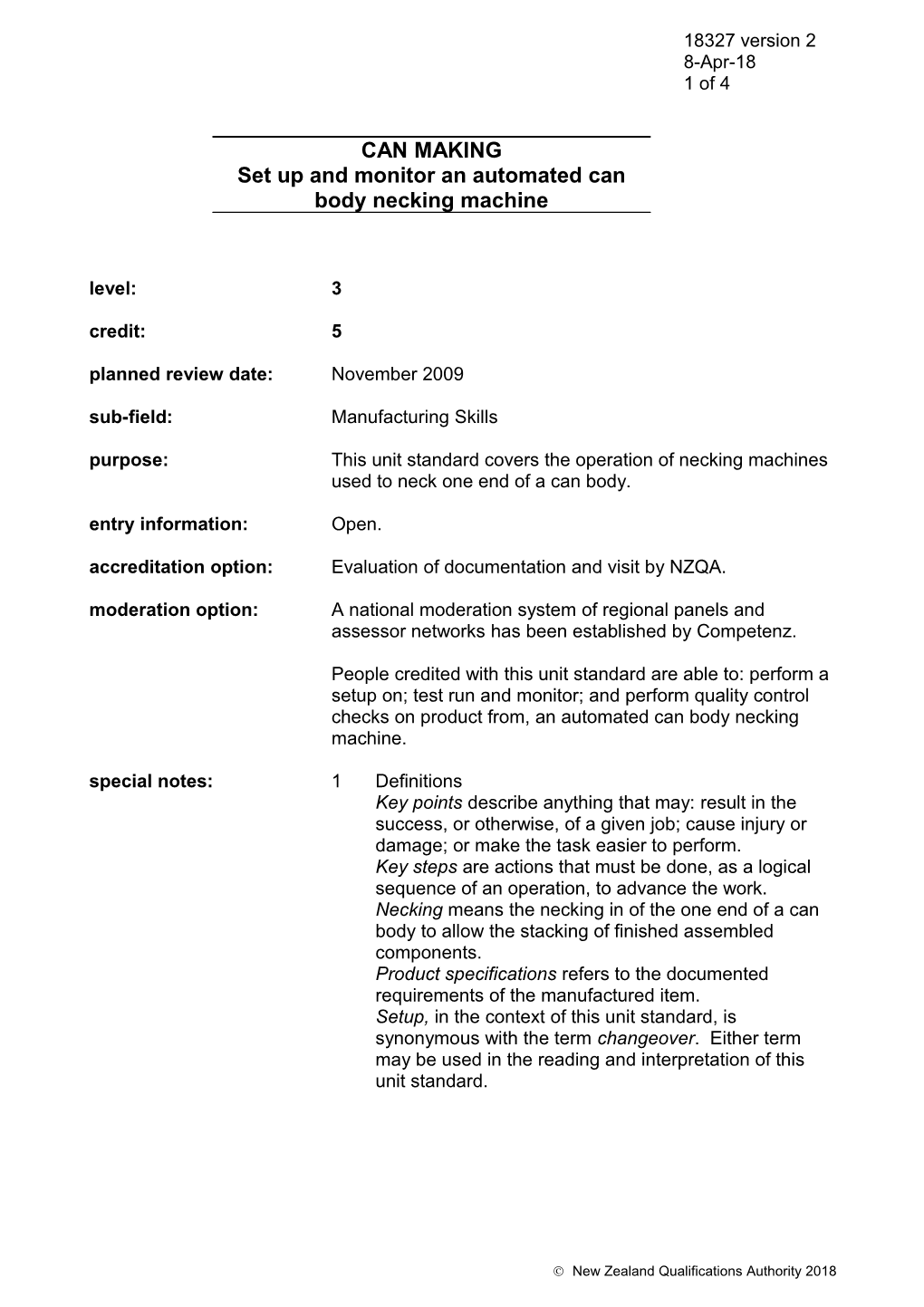 Sub-Field: Manufacturing Skills