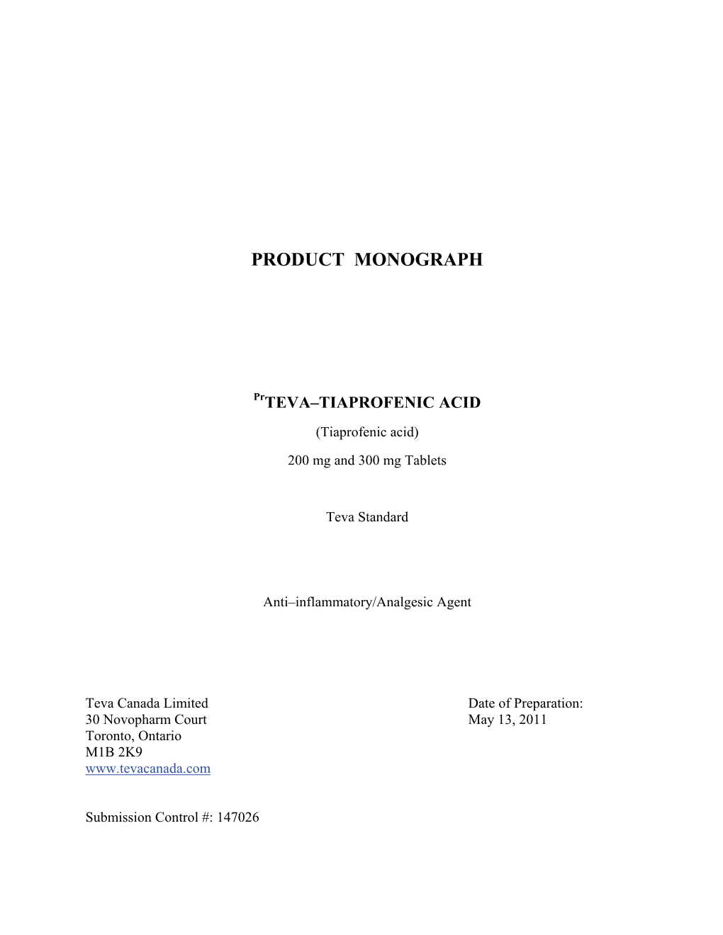 Product Monograph