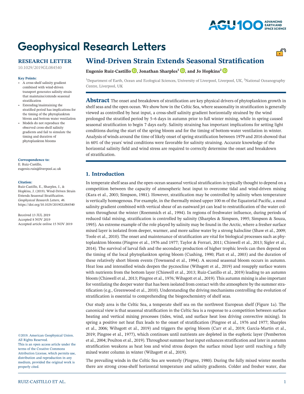 Wind‐Driven Strain Extends Seasonal Stratification