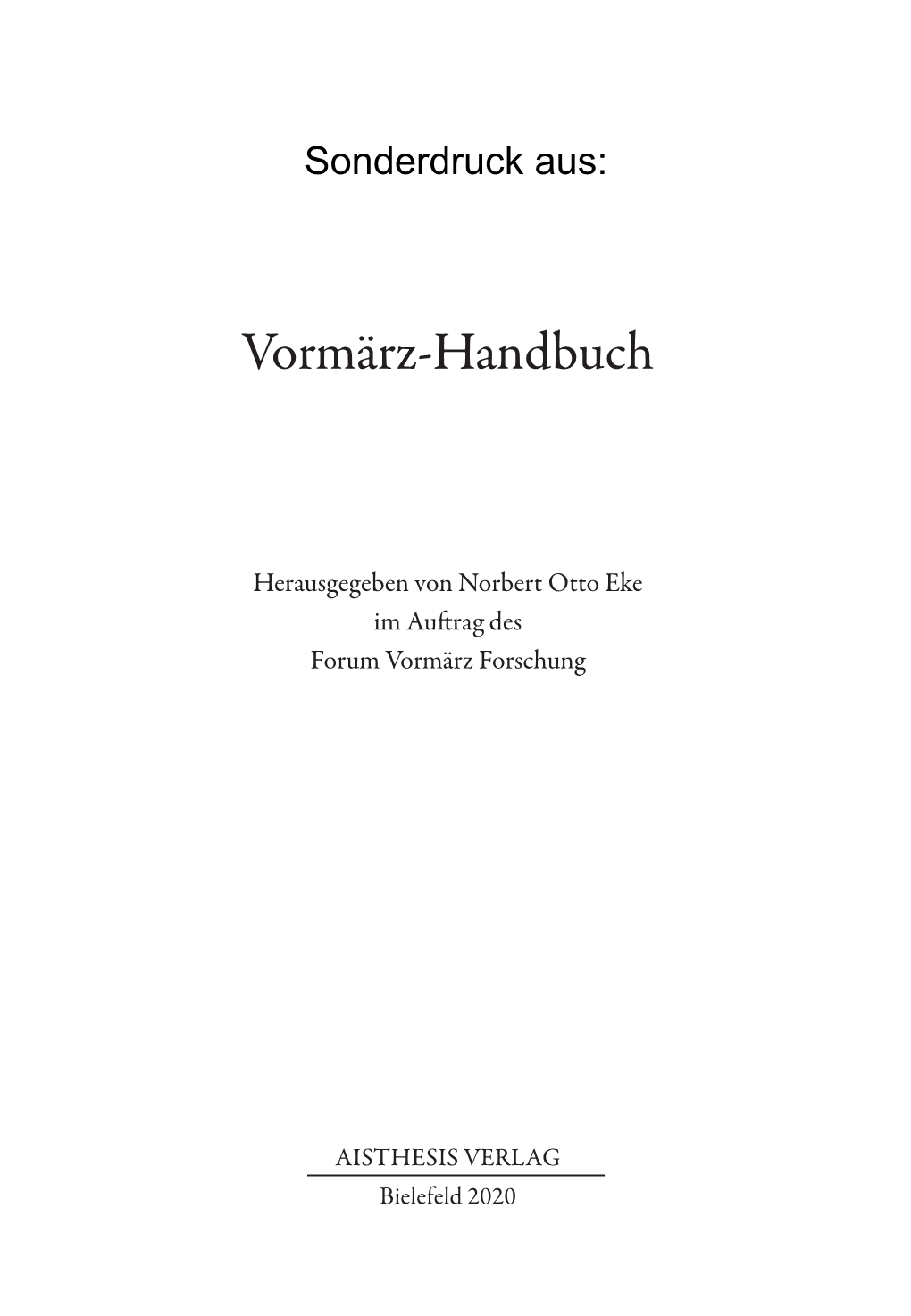 Vormärz-Handbuch