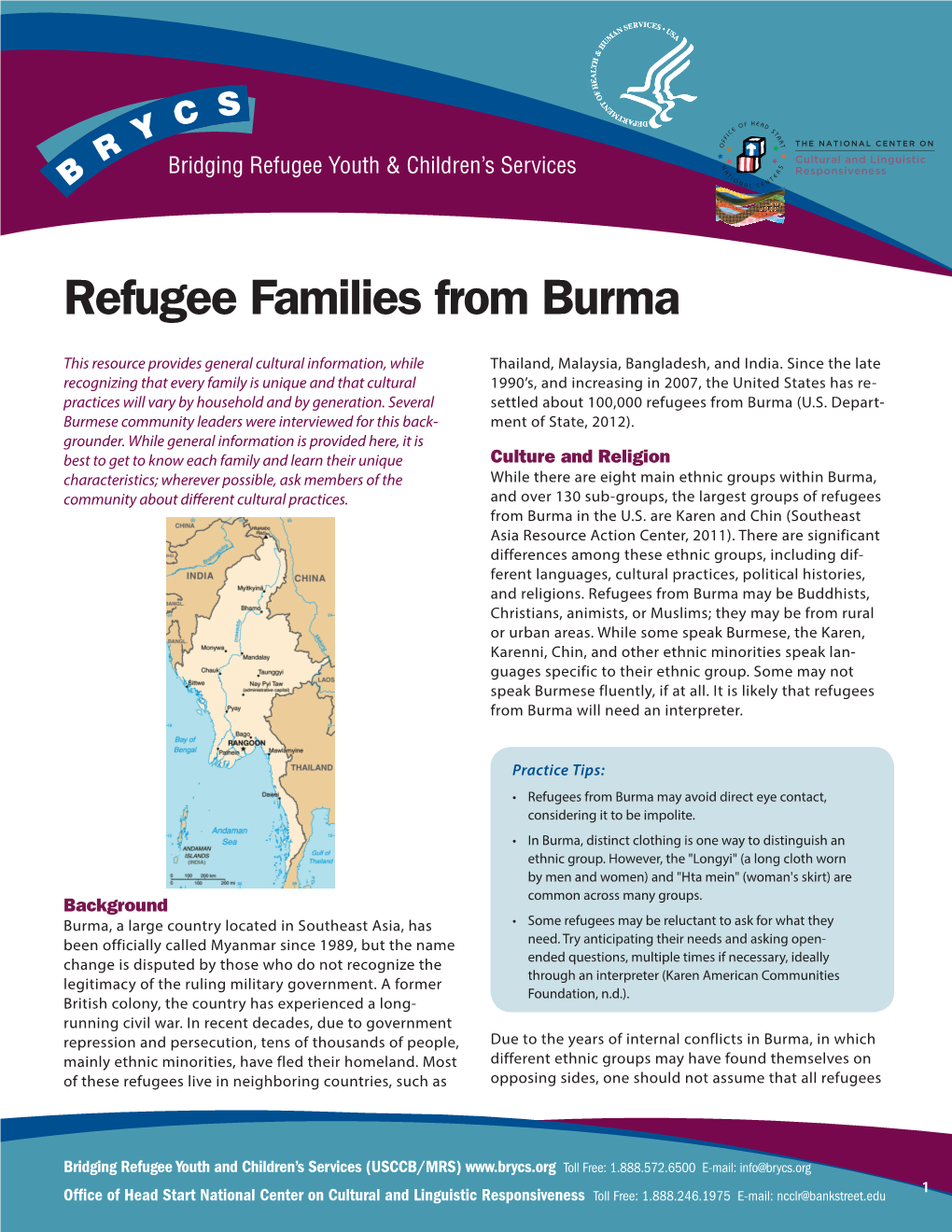 Refugee Families from Burma