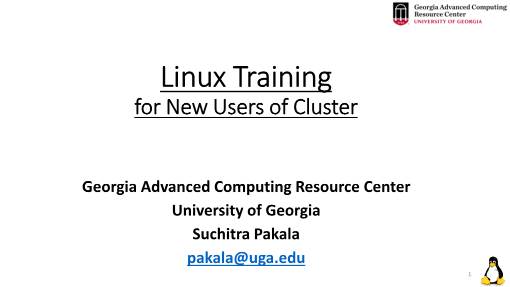 Linux Training for Cluster New Users