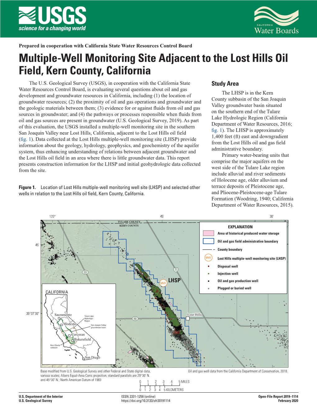 OFR 2019–1114: Multiple-Well Monitoring Site Adjacent to the Lost
