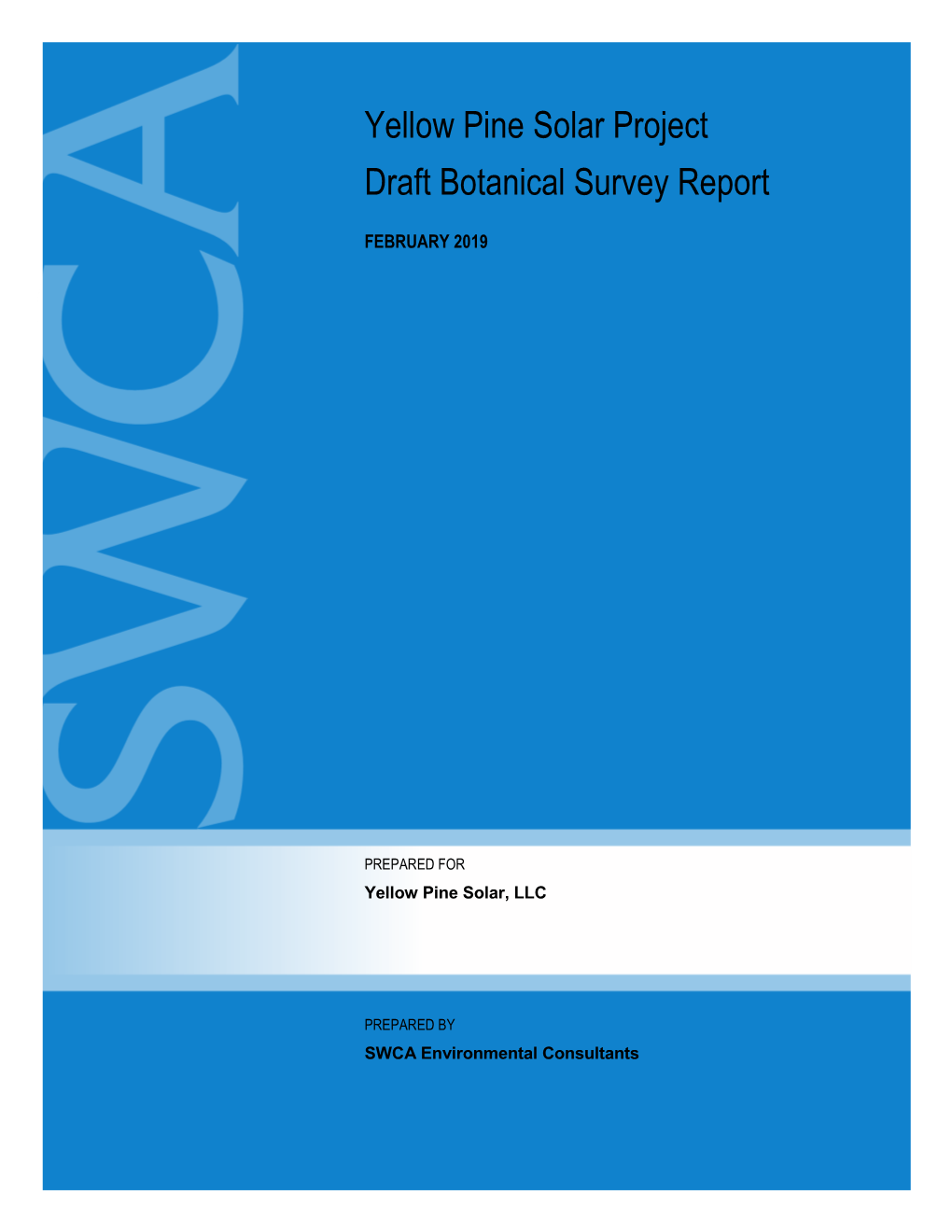 Yellow Pine Solar Project Draft Botanical Survey Report