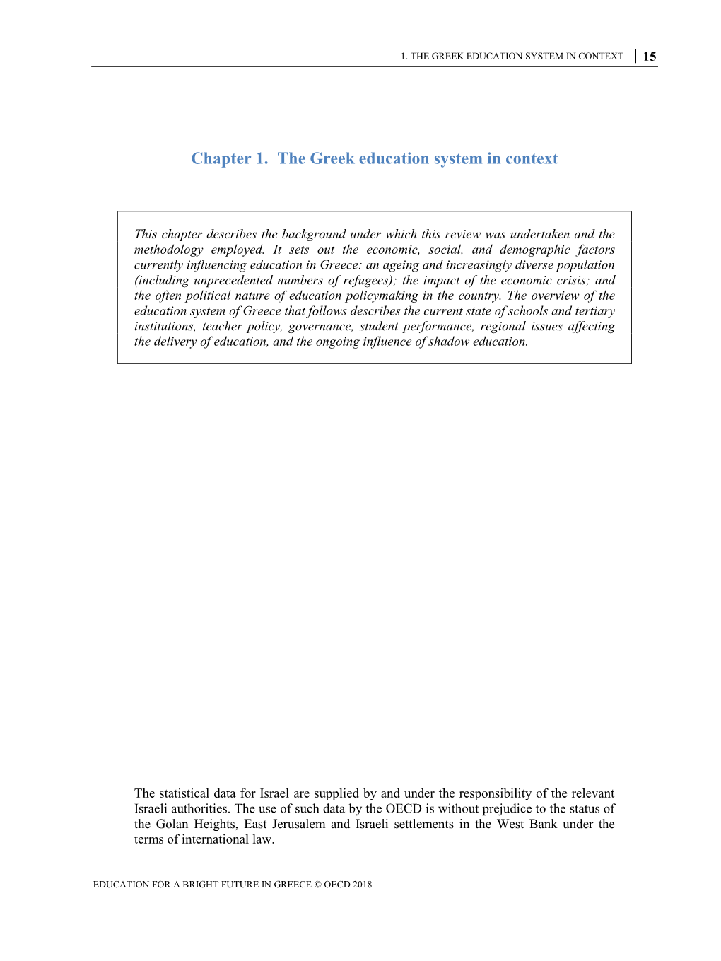 Chapter 1. the Greek Education System in Context