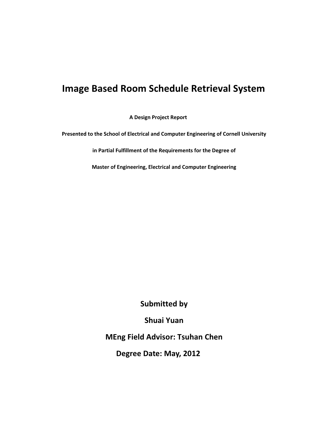 Image Based Room Schedule Retrieval System