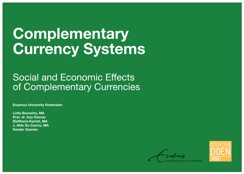 Complementary Currency Systems