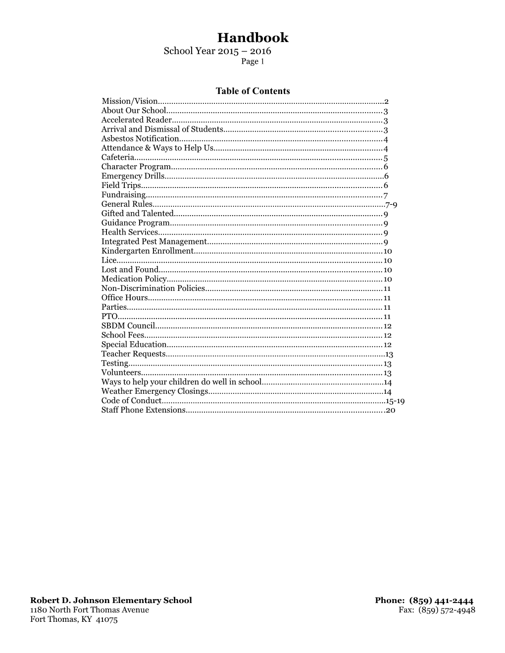 Table of Contents s76