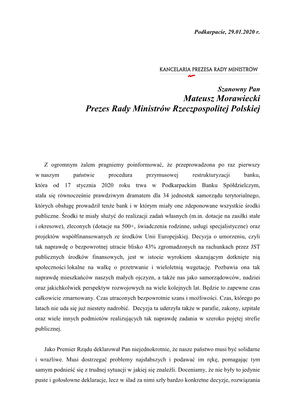 Mateusz Morawiecki Prezes Rady Ministrów Rzeczpospolitej Polskiej