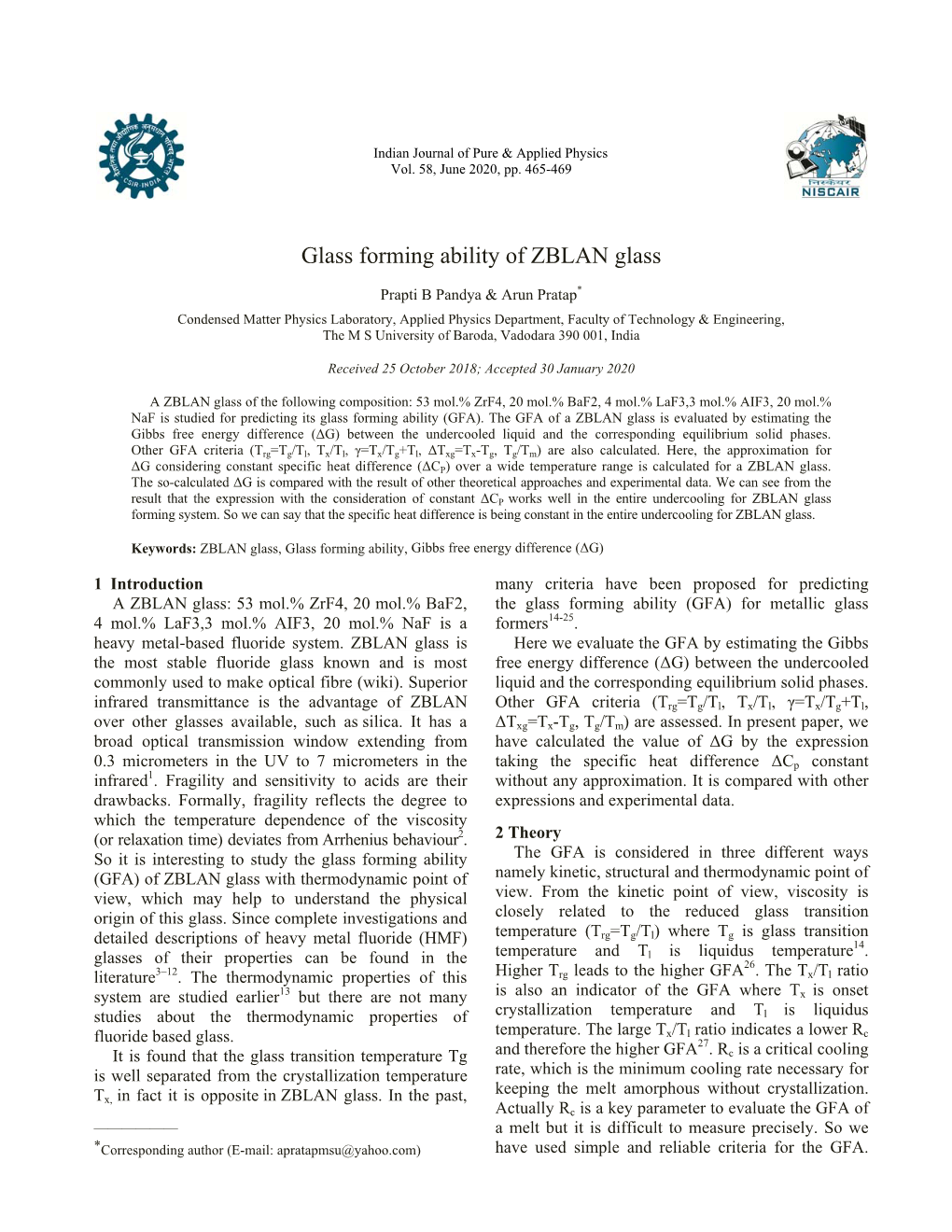 Glass Forming Ability of ZBLAN Glass