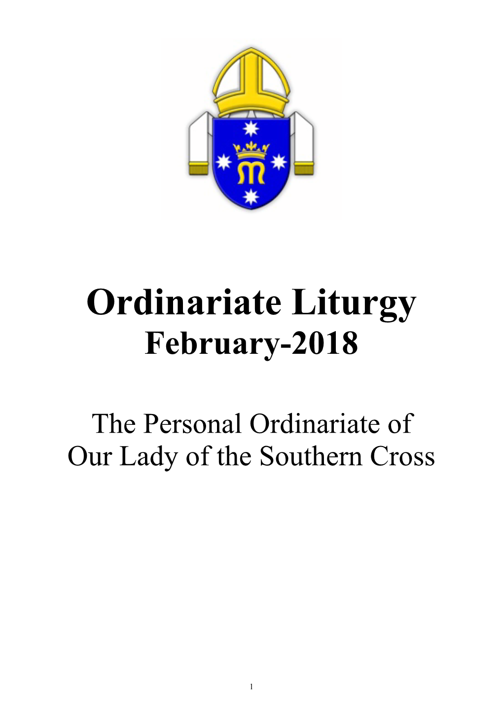 Ordinariate Liturgy February-2018