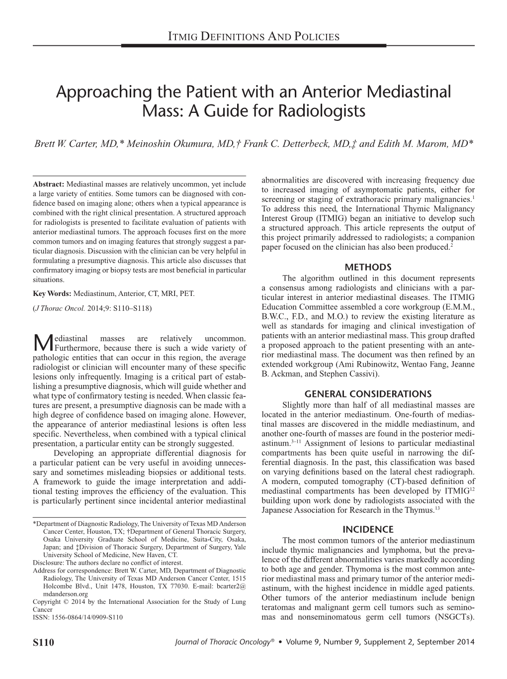 Approaching the Patient with an Anterior Mediastinal Mass: a Guide for Radiologists