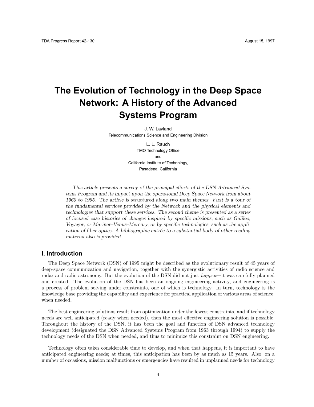 The Evolution of Technology in the Deep Space Network: a History of the Advanced Systems Program