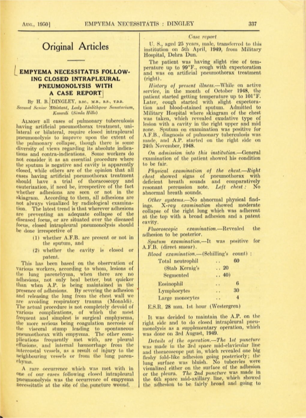 Empyema Necessitatis Following Closed Intrapleural Pneumonolysis