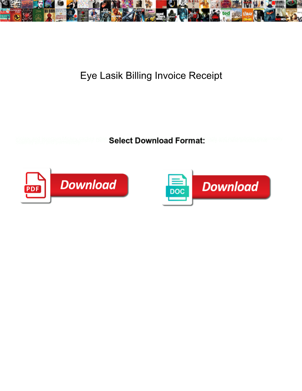 Eye Lasik Billing Invoice Receipt