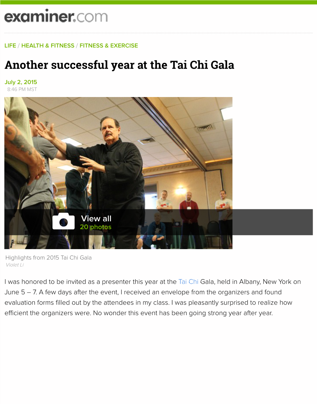 Another Successful Year at the Tai Chi Gala | Examiner.Com