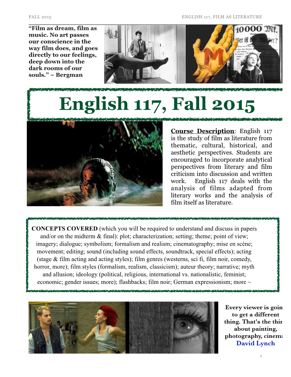 English 117, Fall 2015