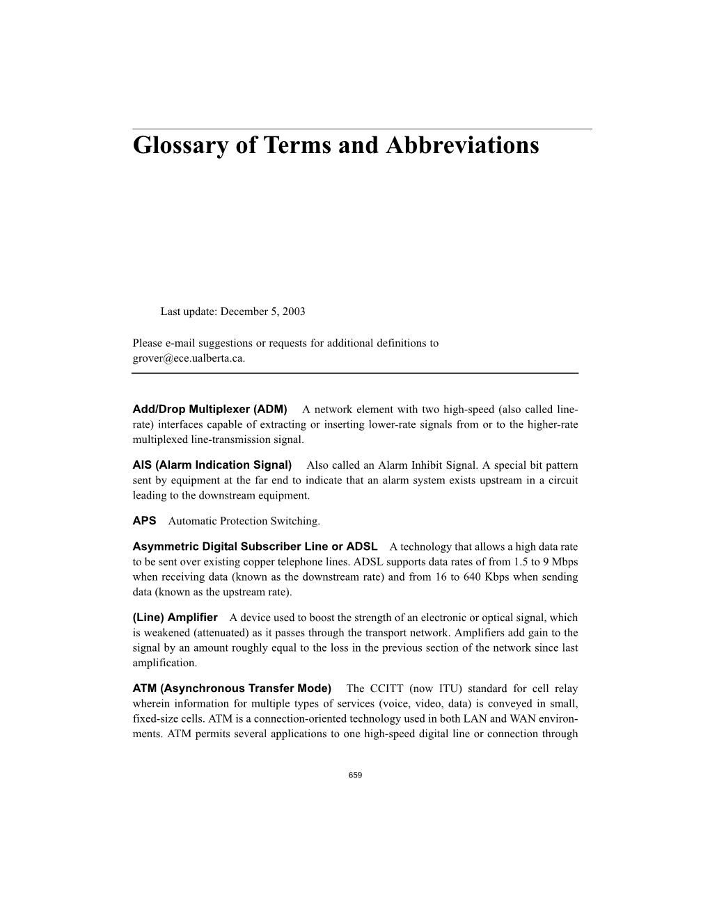 Glossary of Terms and Abbreviations