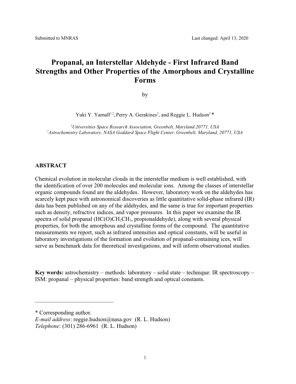 Propanal, an Interstellar Aldehyde - First Infrared Band Strengths and Other Properties of the Amorphous and Crystalline Forms