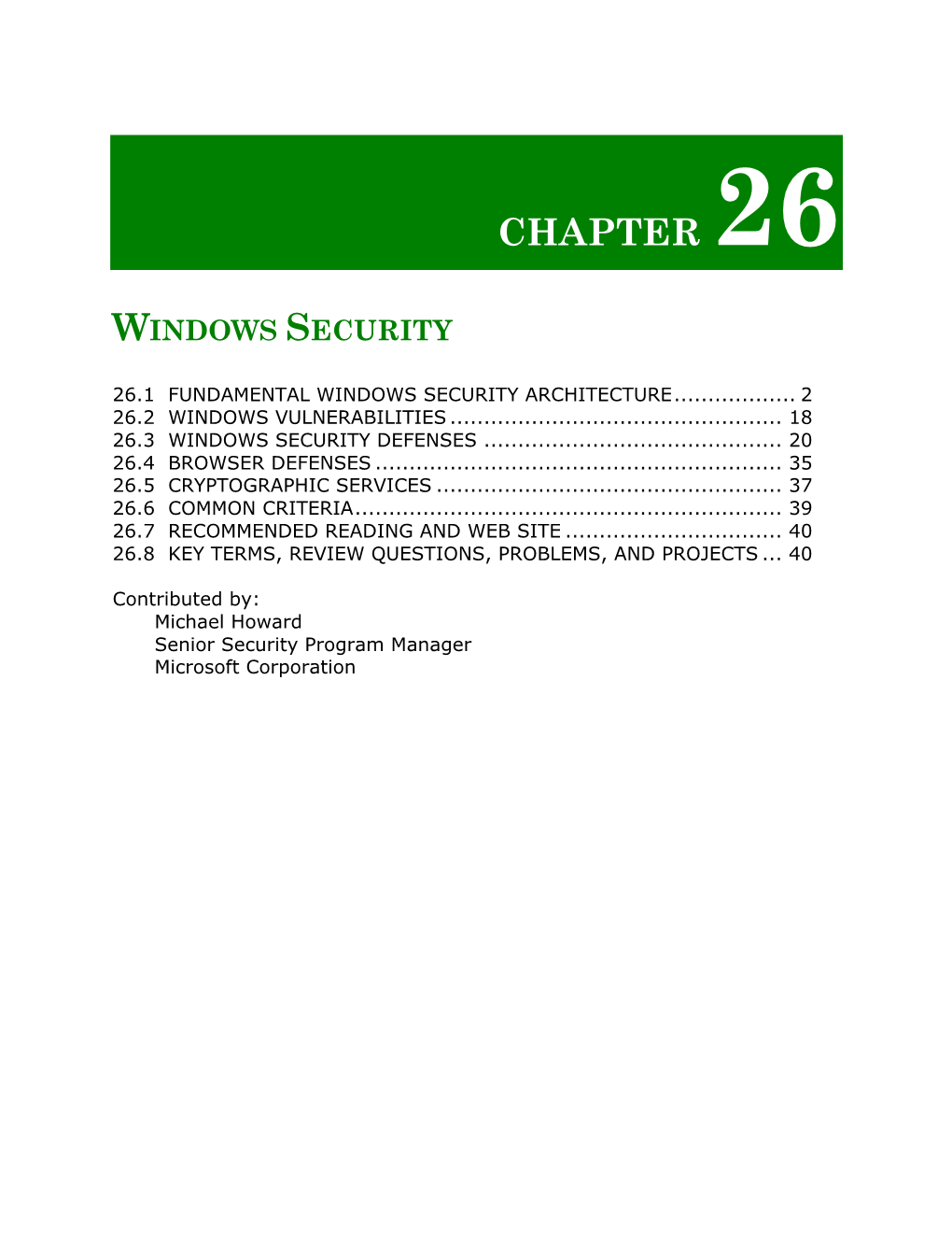 Chapter 26 Windows Security