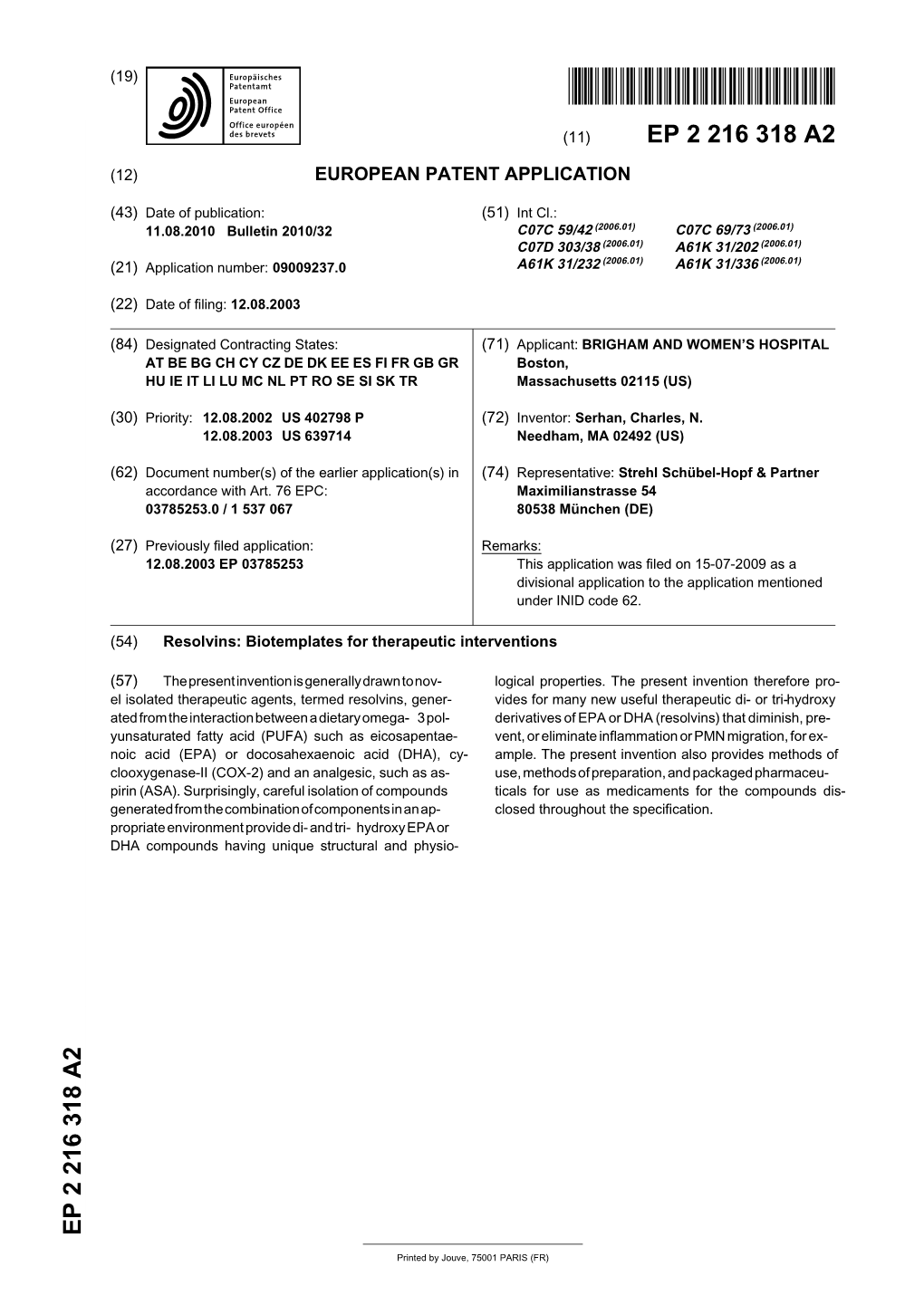 Resolvins: Biotemplates for Therapeutic Interventions